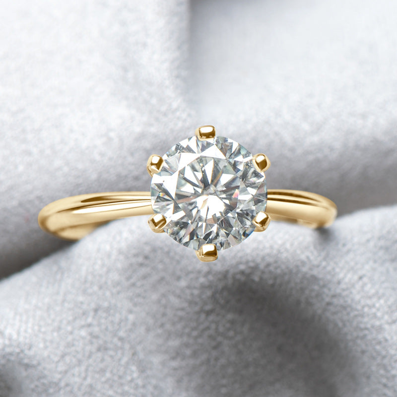 Moissanite Engagement Ring – 18K Gold Vermeil